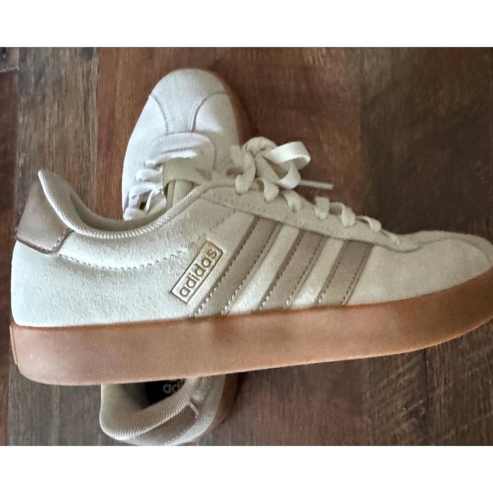 Adidas Women VL Court 3.0 Sneakers Shoes Gold Tone Natural Beige Size 7